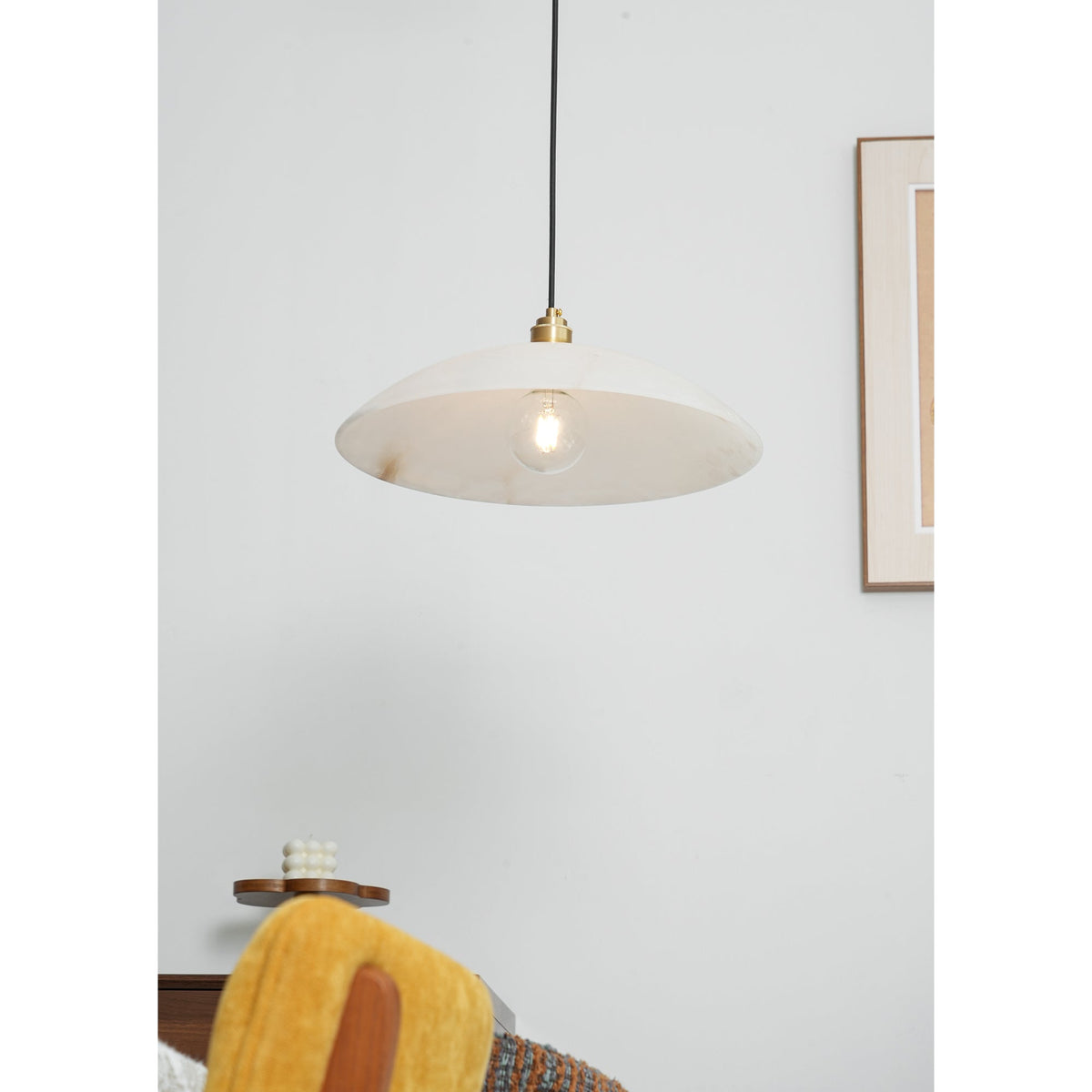 Warenol Minimalistische Alabaster-Pendelleuchte