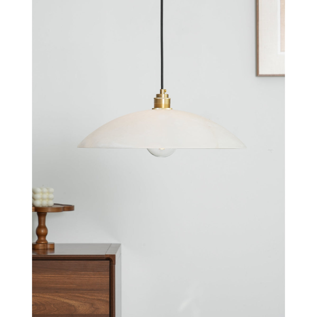 Warenol Minimalistische Alabaster-Pendelleuchte