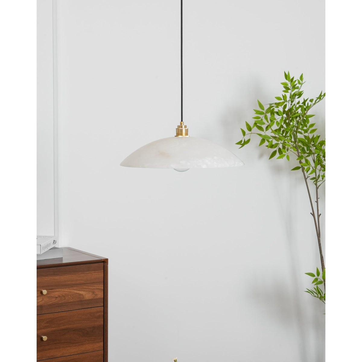 Warenol Minimalistische Alabaster-Pendelleuchte