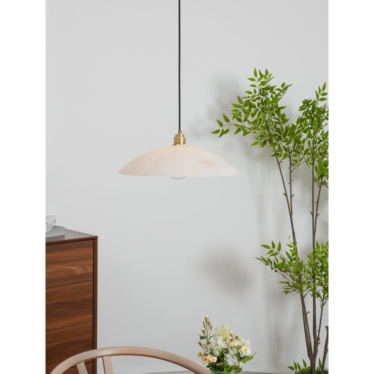 Warenol Minimalistische Alabaster-Pendelleuchte