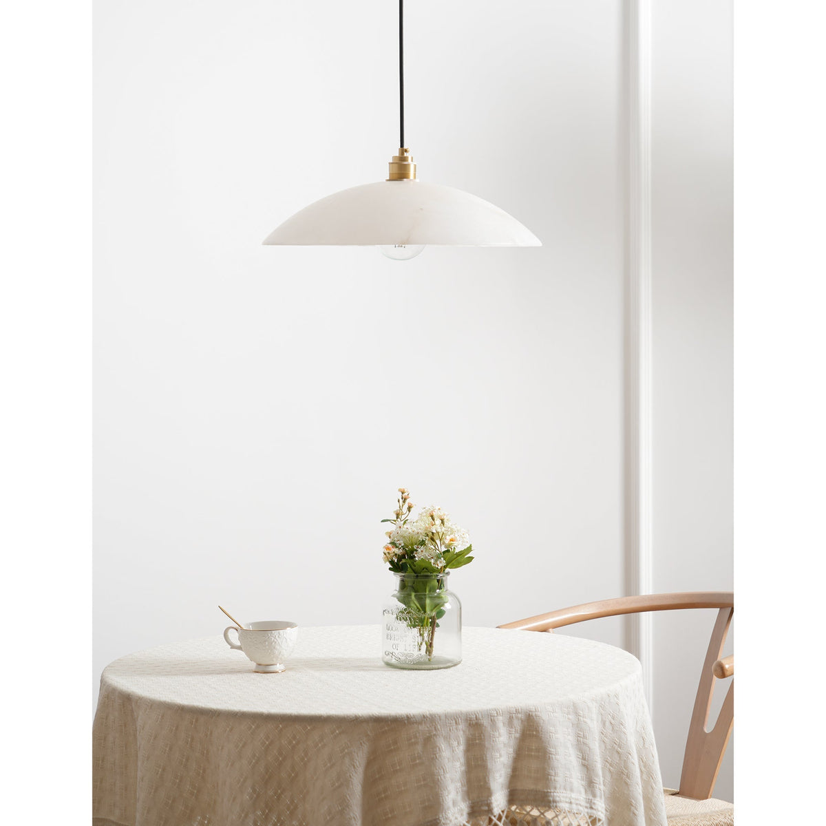 Warenol Minimalistische Alabaster-Pendelleuchte