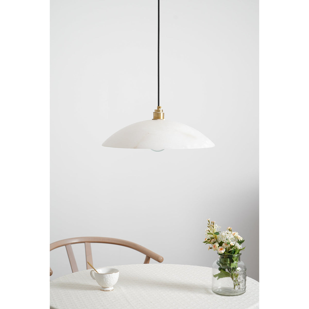 Warenol Minimalistische Alabaster-Pendelleuchte