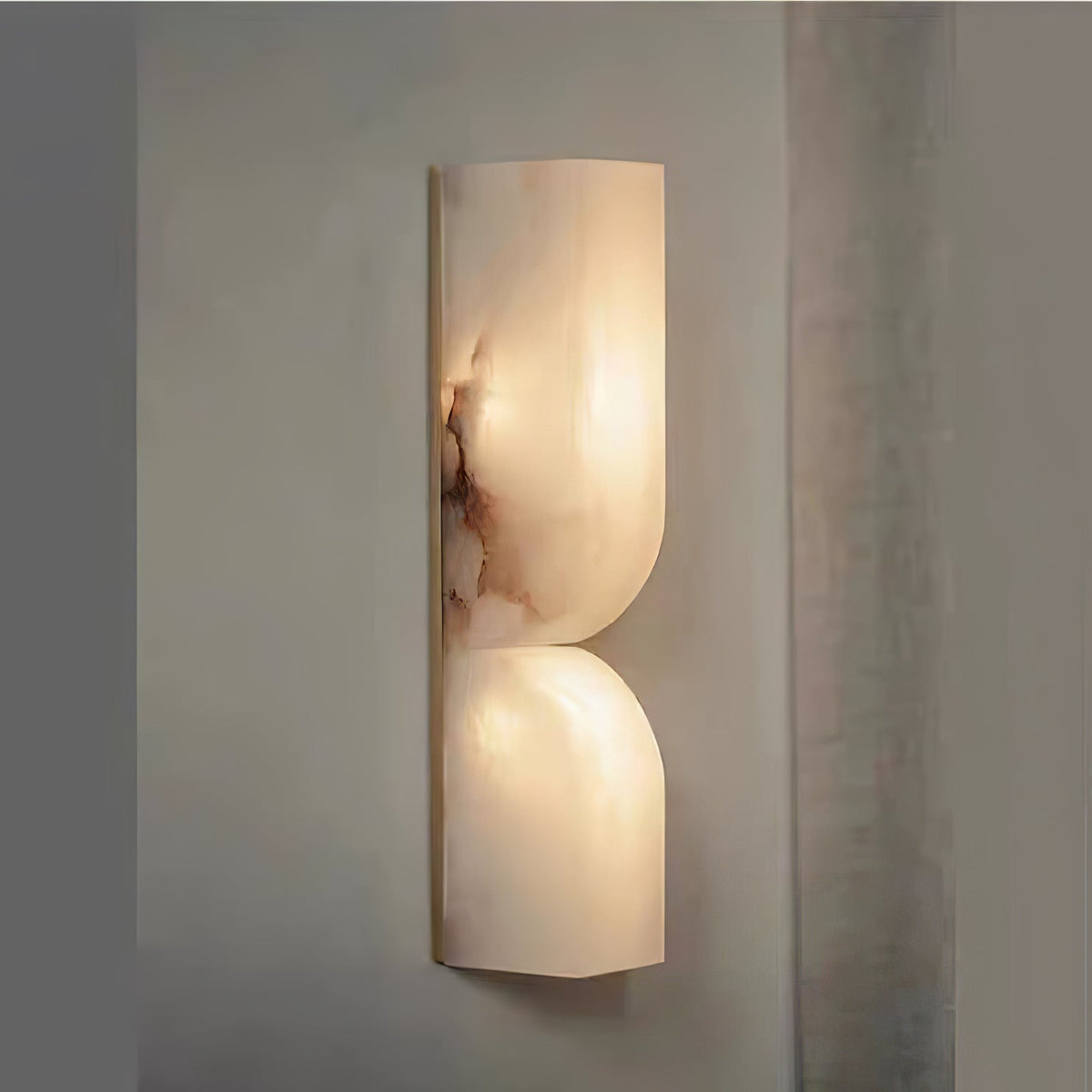 Niveelle Alabaster rechteckige Wandleuchte