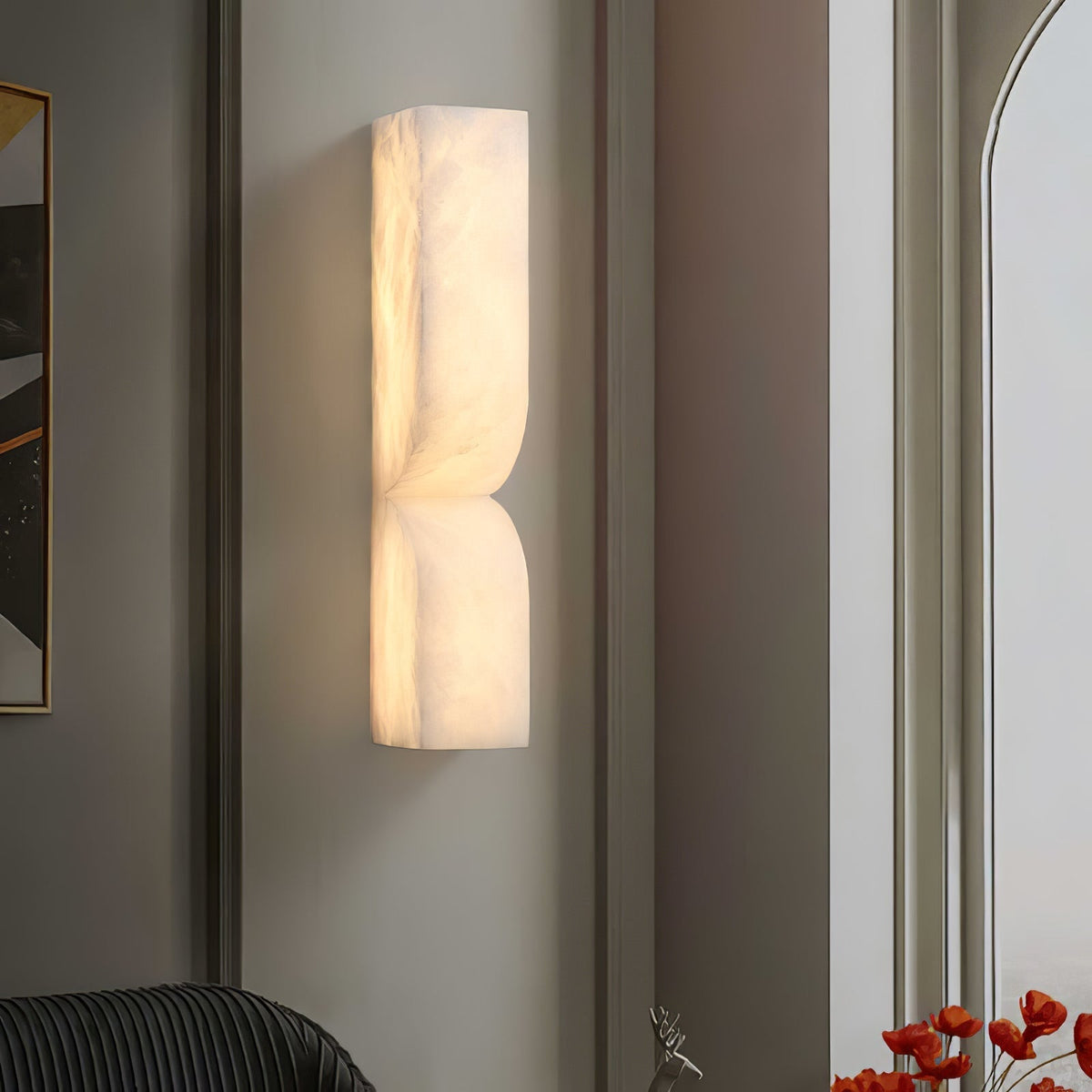 Niveelle Alabaster rechteckige Wandleuchte