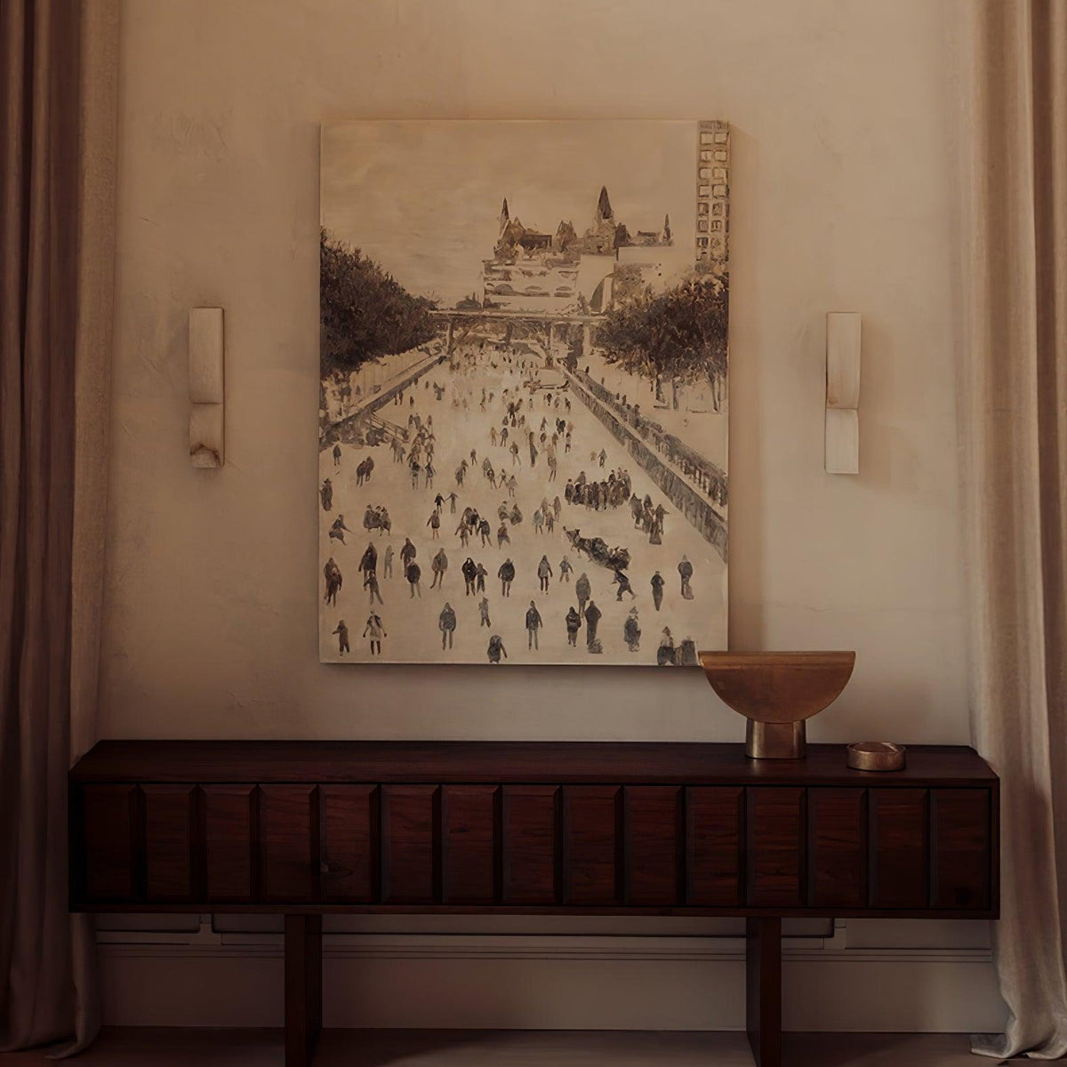 Niveelle Alabaster rechteckige Wandleuchte