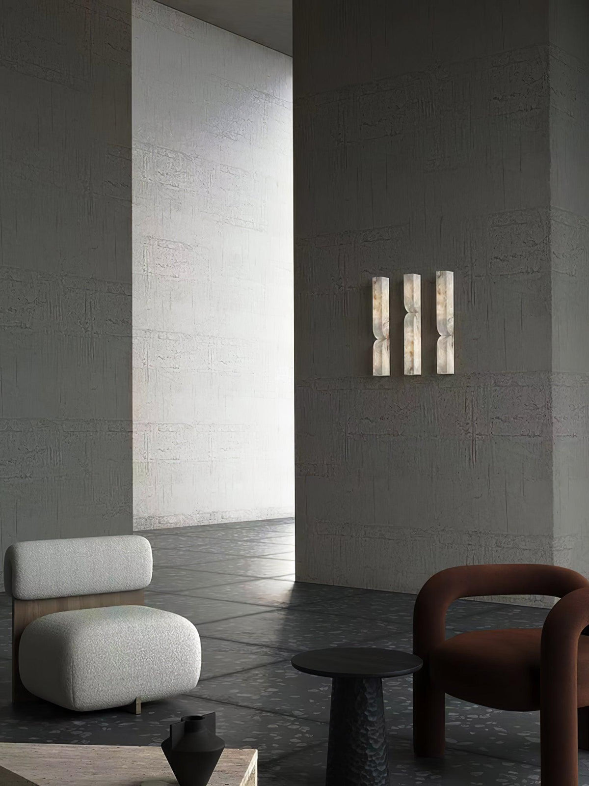 Niveelle Alabaster rechteckige Wandleuchte