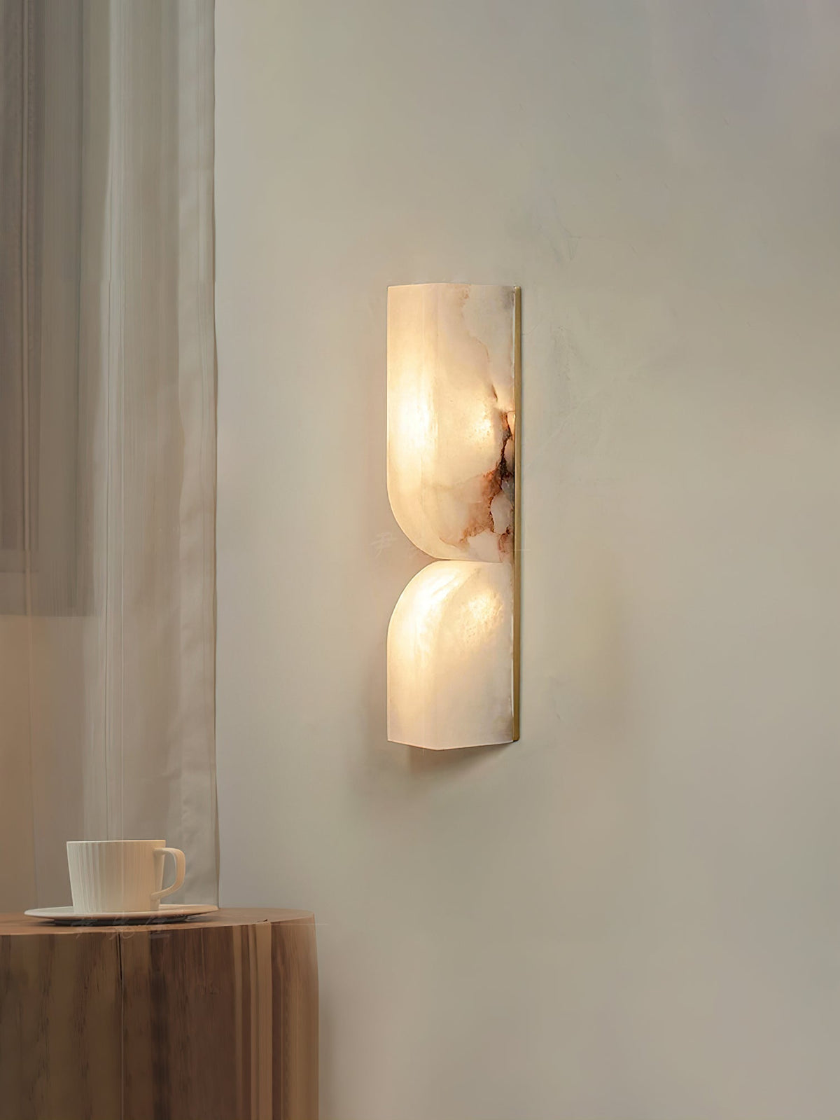Niveelle Alabaster rechteckige Wandleuchte