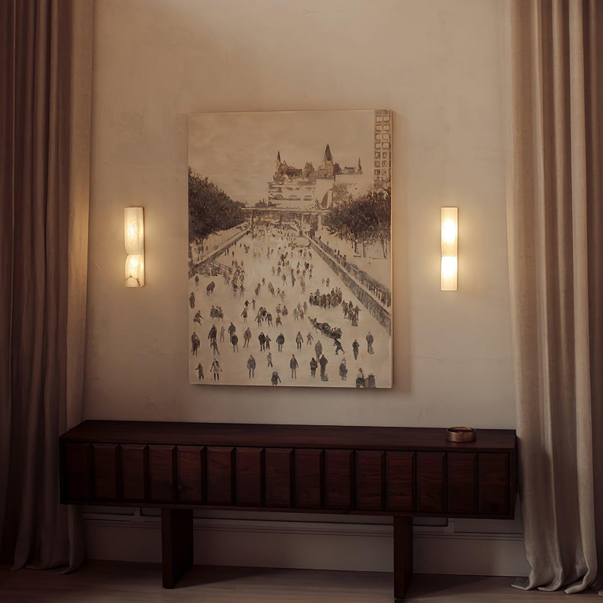 Niveelle Alabaster rechteckige Wandleuchte