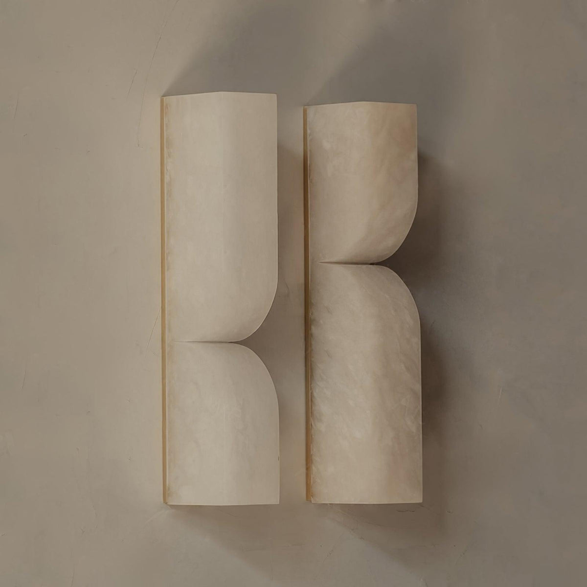 Niveelle Alabaster rechteckige Wandleuchte