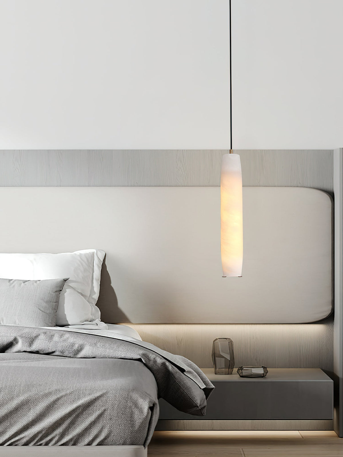 Orven Flute zeitgenössische minimalistische Alabaster-Pendelleuchte