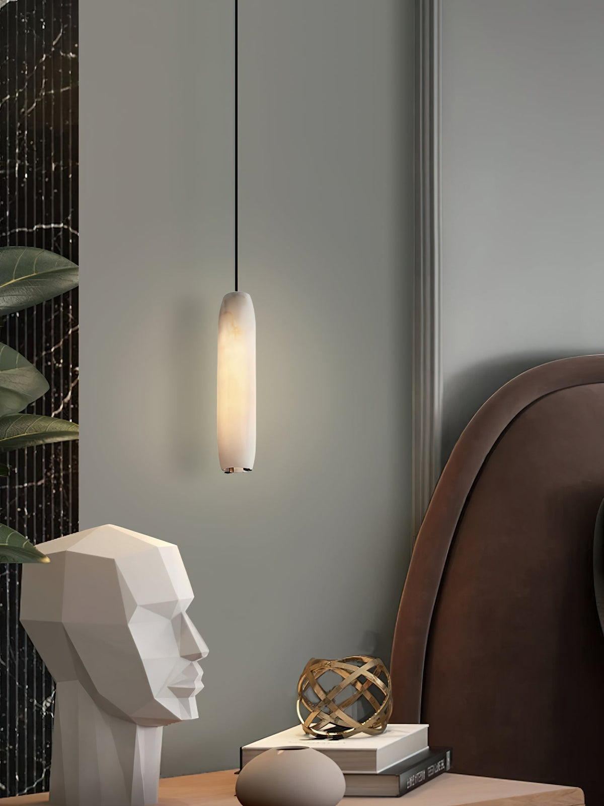 Orven Flute zeitgenössische minimalistische Alabaster-Pendelleuchte