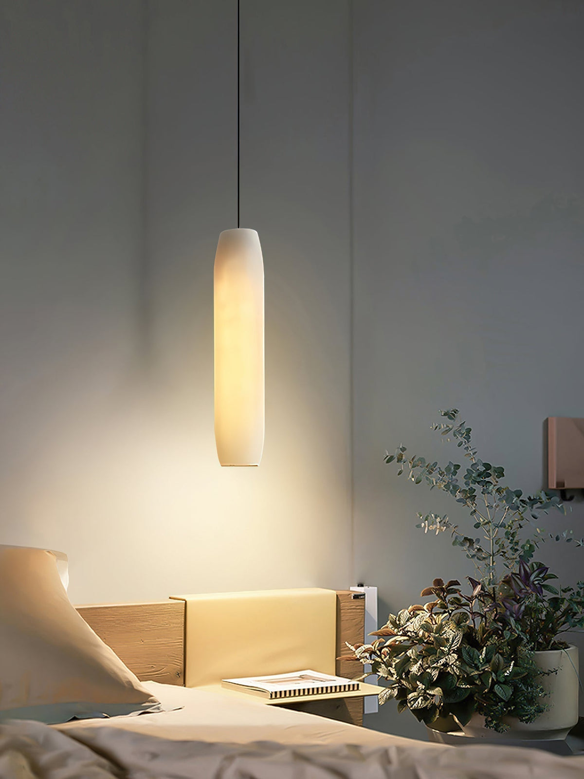 Orven Flute zeitgenössische minimalistische Alabaster-Pendelleuchte