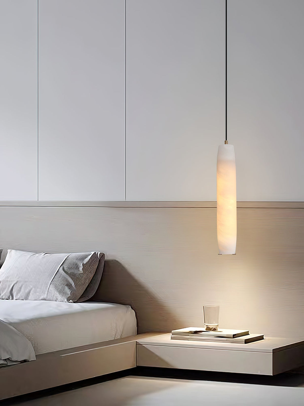 Orven Flute zeitgenössische minimalistische Alabaster-Pendelleuchte
