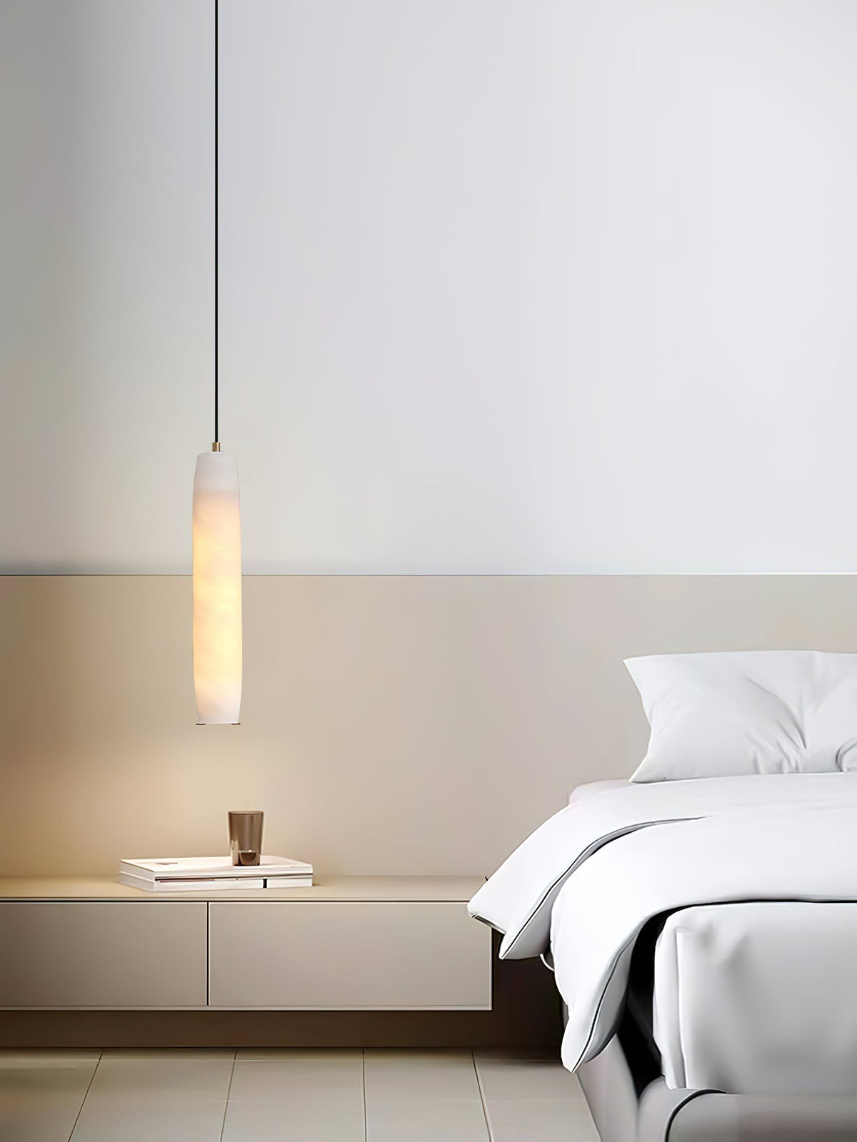 Orven Flute zeitgenössische minimalistische Alabaster-Pendelleuchte