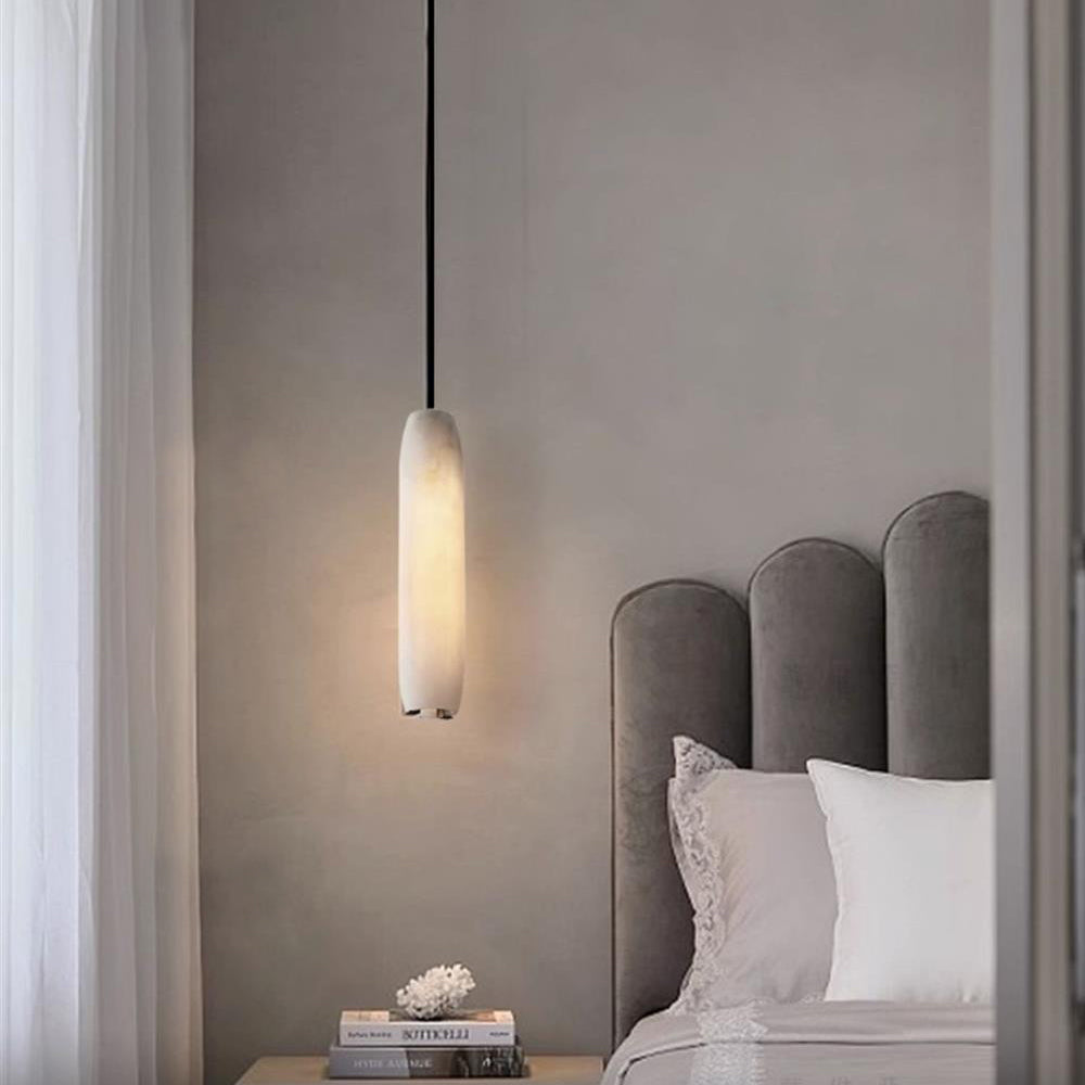 Orven Flute zeitgenössische minimalistische Alabaster-Pendelleuchte