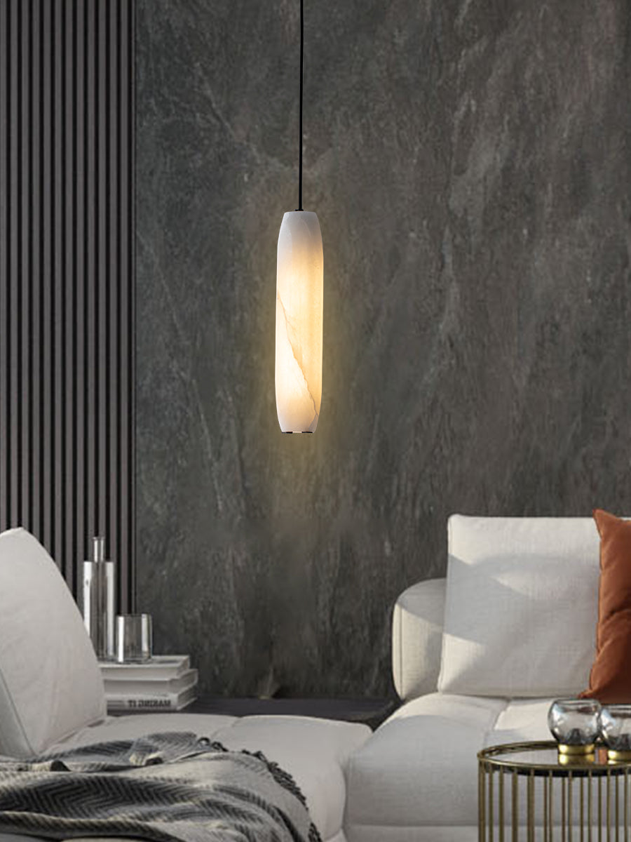 Orven Flute zeitgenössische minimalistische Alabaster-Pendelleuchte