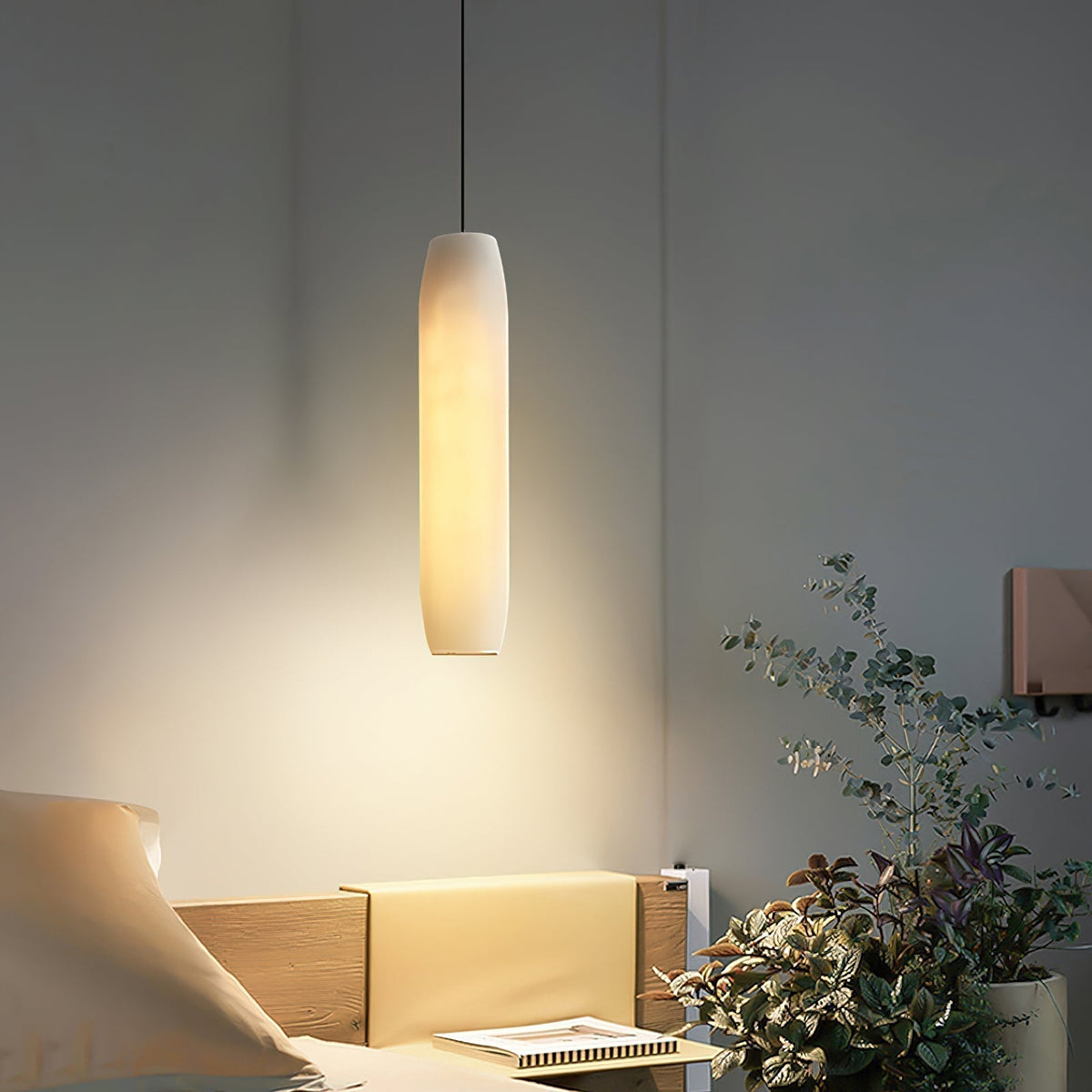 Orven Flute zeitgenössische minimalistische Alabaster-Pendelleuchte