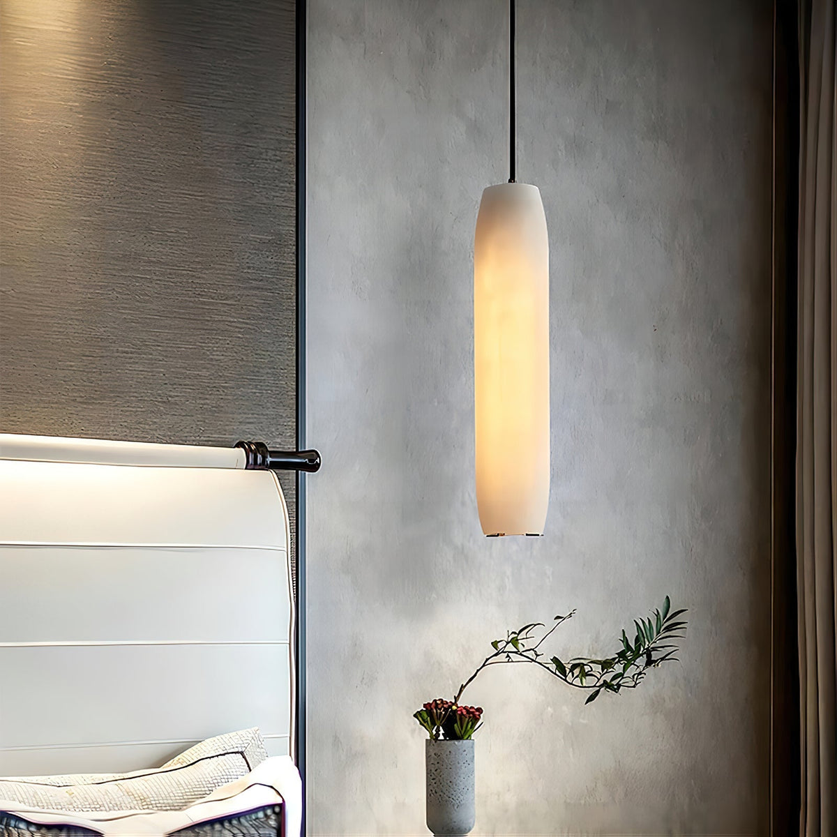 Orven Flute zeitgenössische minimalistische Alabaster-Pendelleuchte