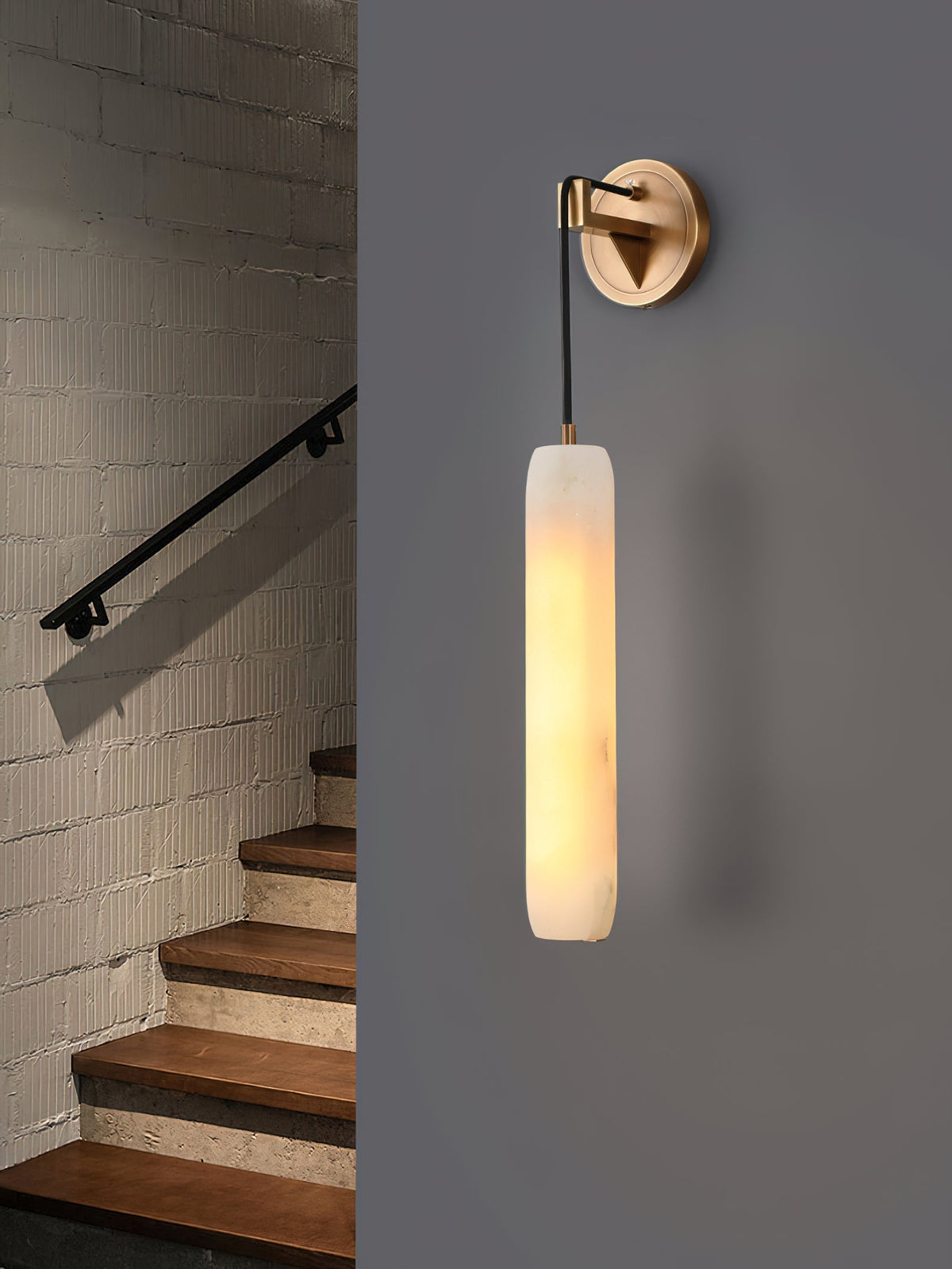 Alabaster Individual Creativity Flute Wandleuchte