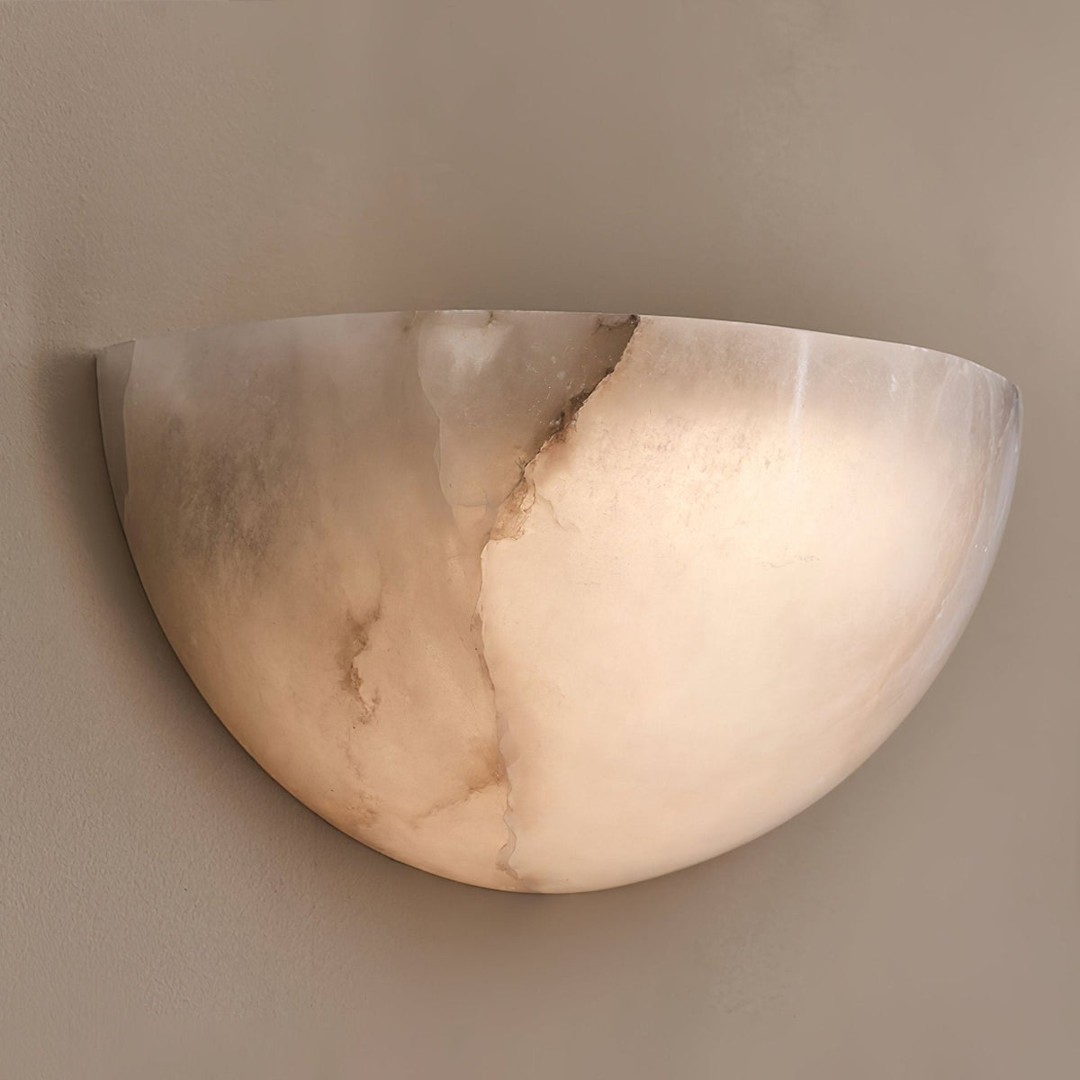 Albinelia Halbmondförmige Alabaster-Wandleuchte