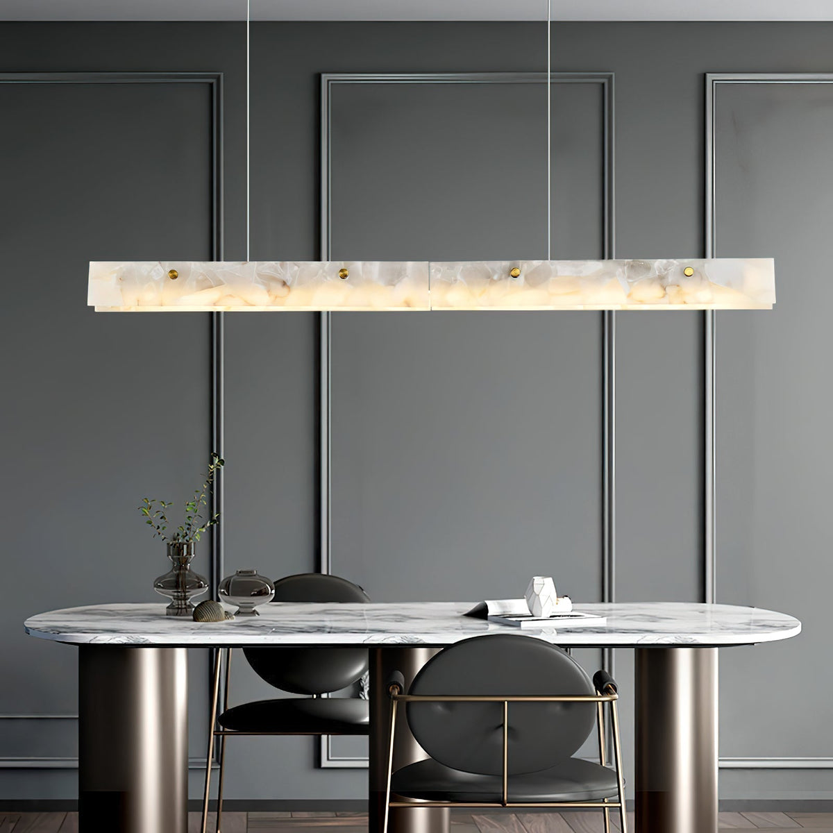 Vexor LED moderne lineare Pendelleuchte aus Alabaster