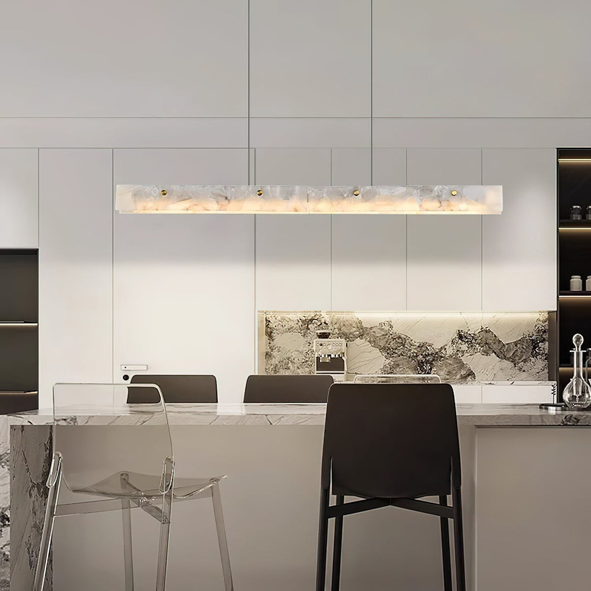 Vexor LED moderne lineare Pendelleuchte aus Alabaster