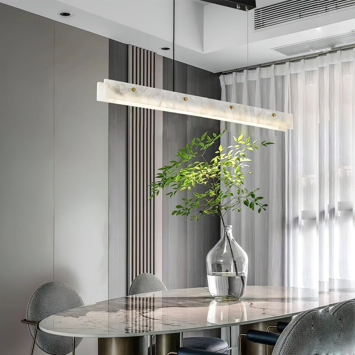 Vexor LED moderne lineare Pendelleuchte aus Alabaster