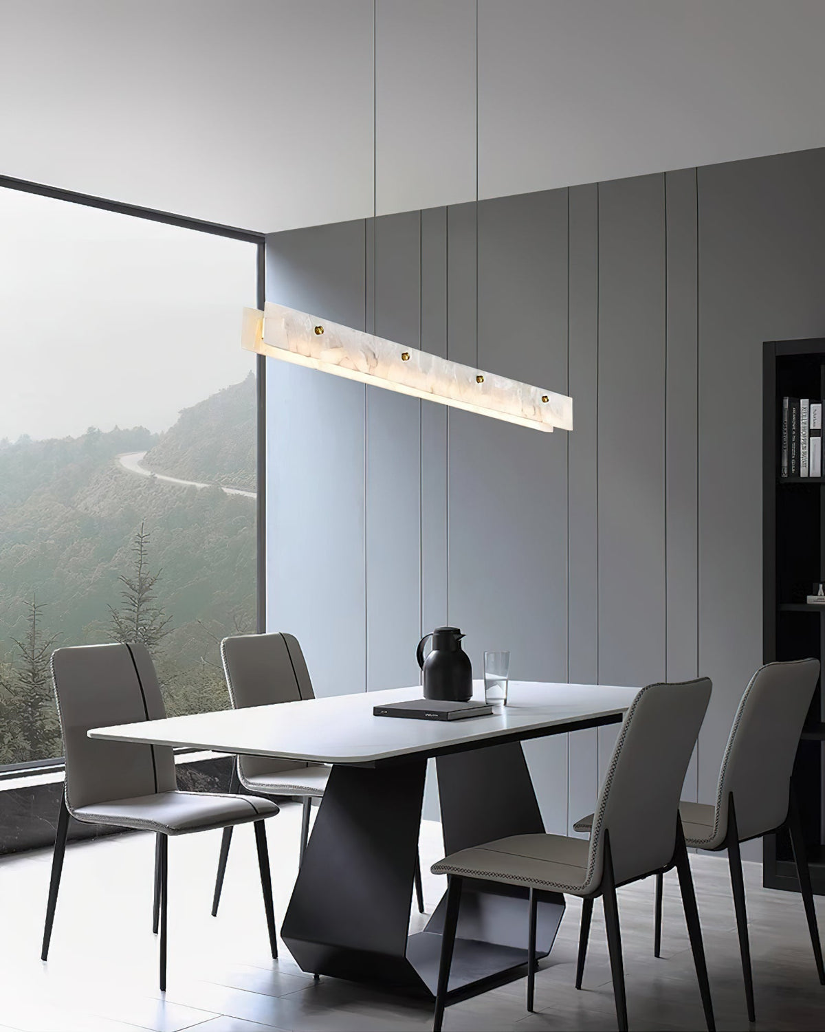 Vexor LED moderne lineare Pendelleuchte aus Alabaster