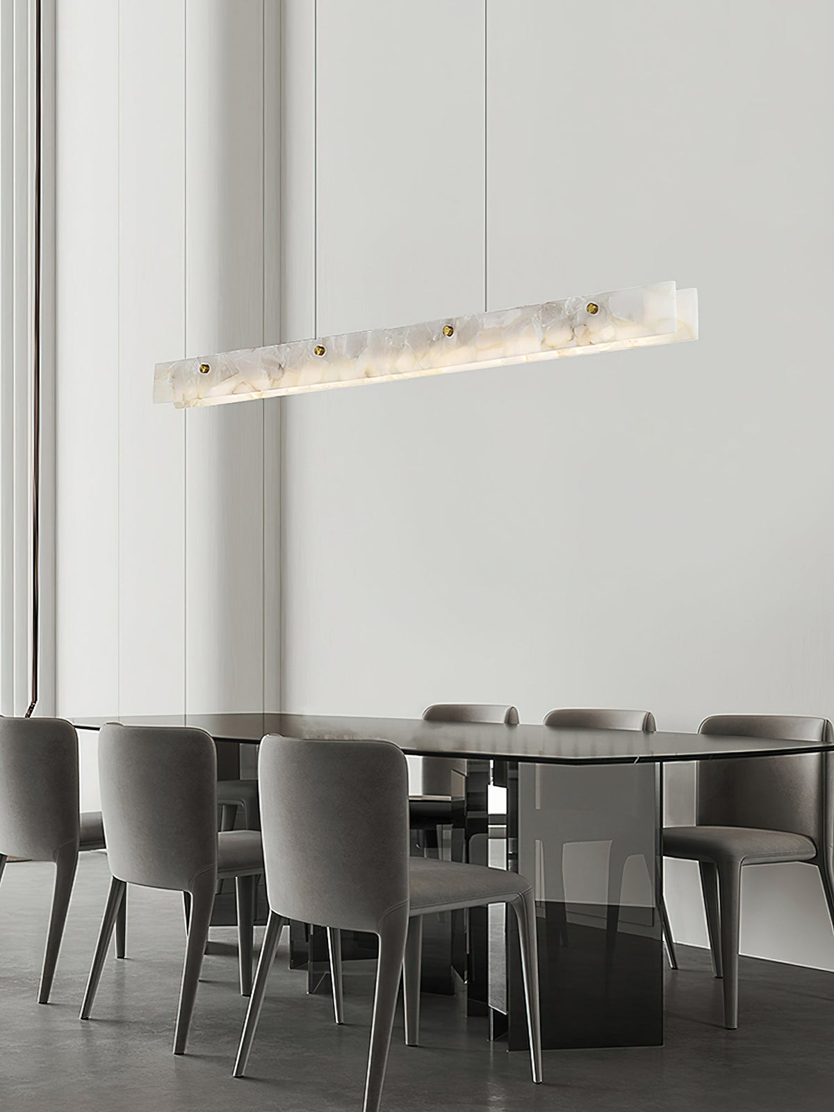 Vexor LED moderne lineare Pendelleuchte aus Alabaster