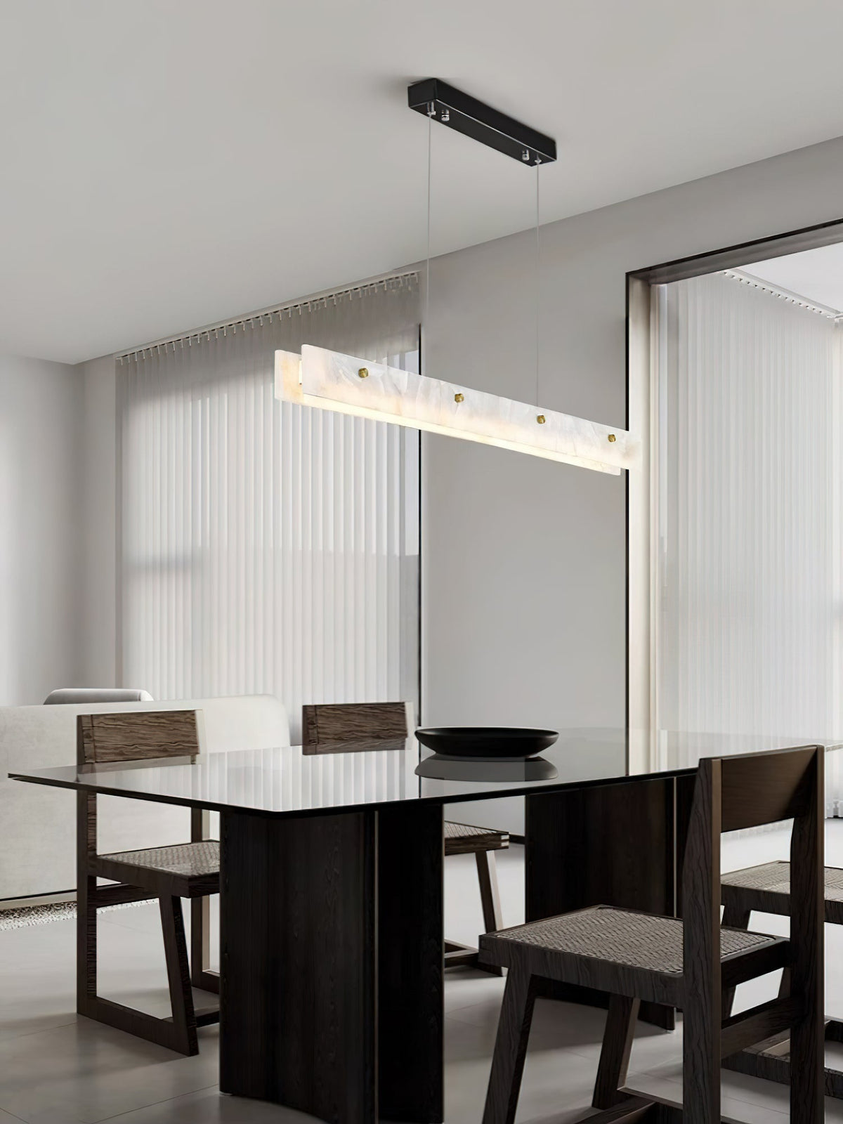 Vexor LED moderne lineare Pendelleuchte aus Alabaster