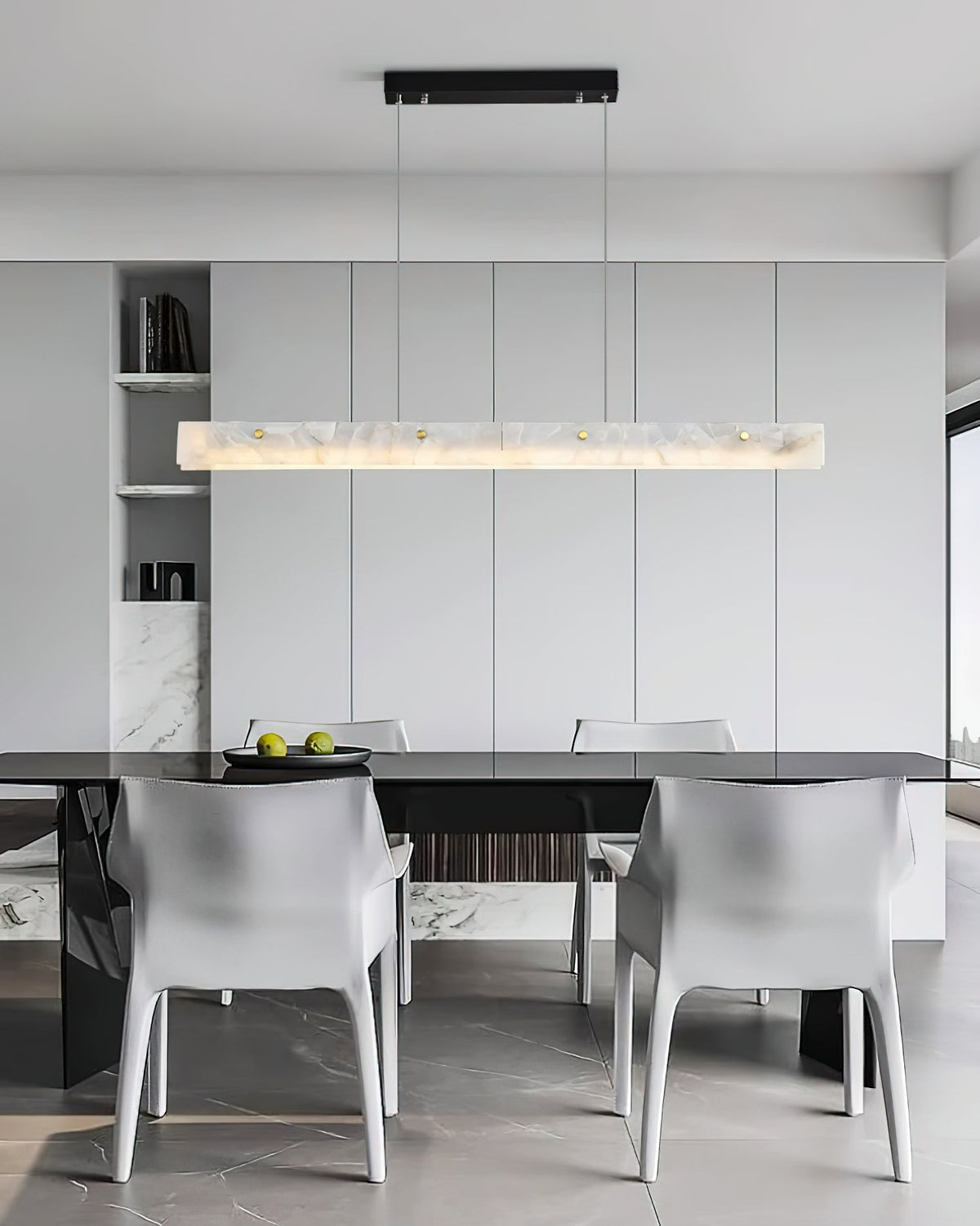 Vexor LED moderne lineare Pendelleuchte aus Alabaster