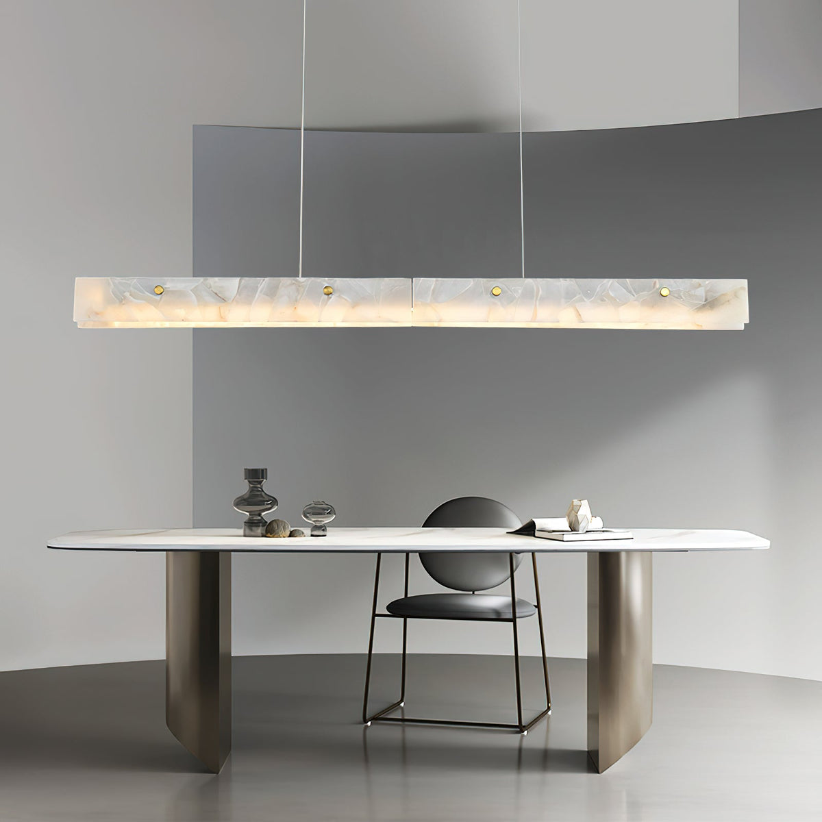 Vexor LED moderne lineare Pendelleuchte aus Alabaster