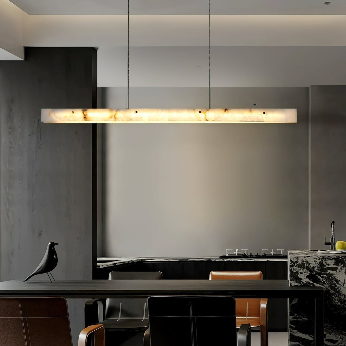 Vexor LED moderne lineare Pendelleuchte aus Alabaster