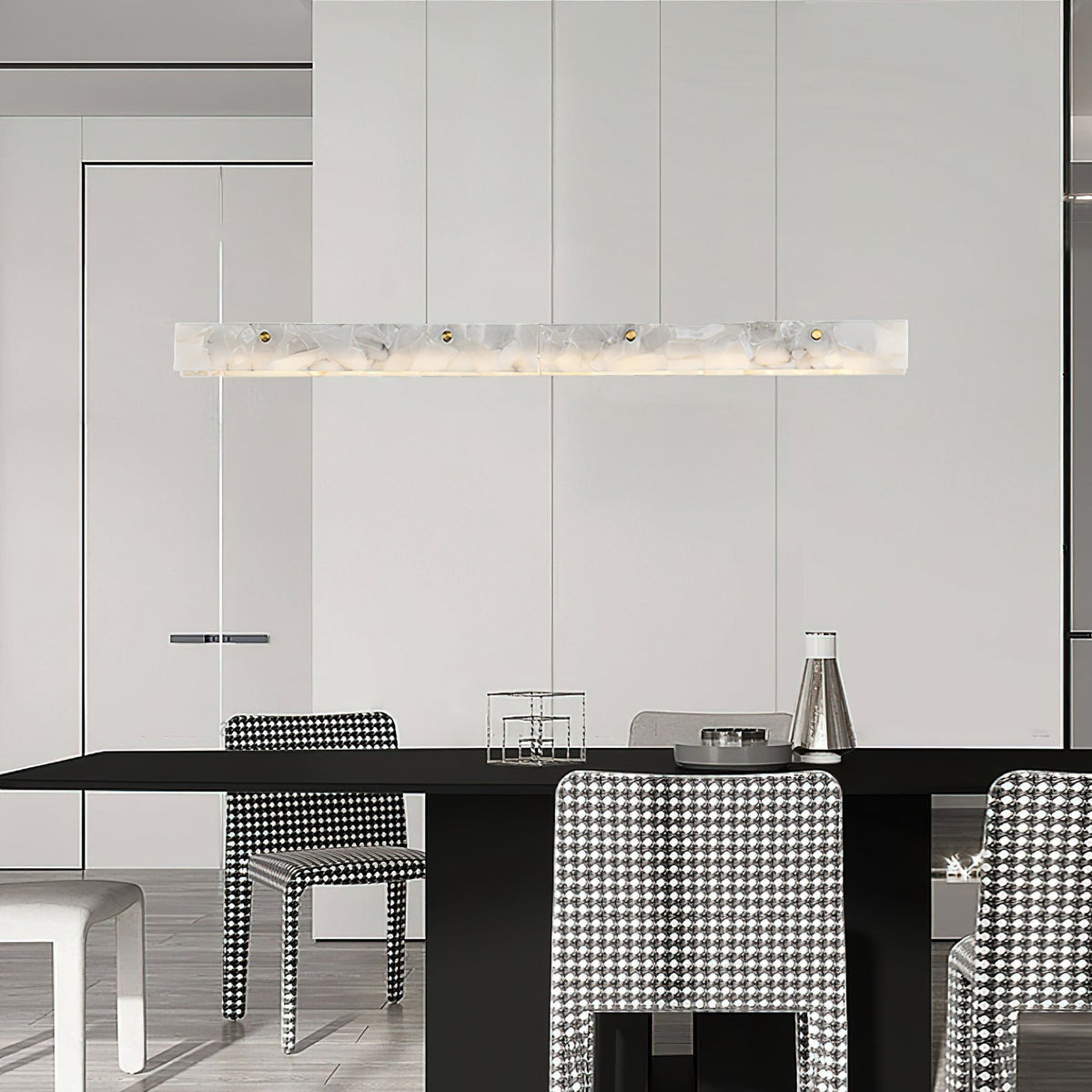 Vexor LED moderne lineare Pendelleuchte aus Alabaster