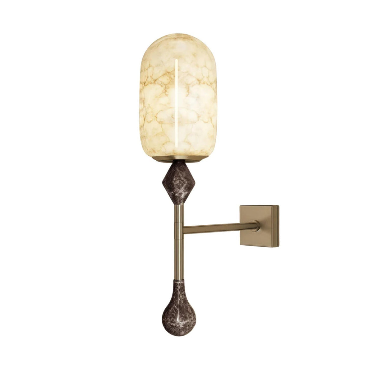 Mila Vintage Alabaster Doppel-Wandleuchte