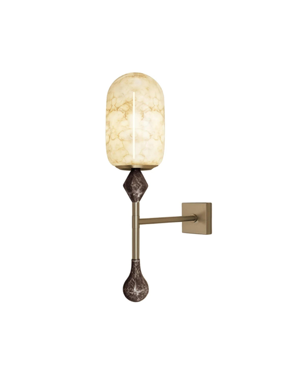 Mila Vintage Alabaster Doppel-Wandleuchte