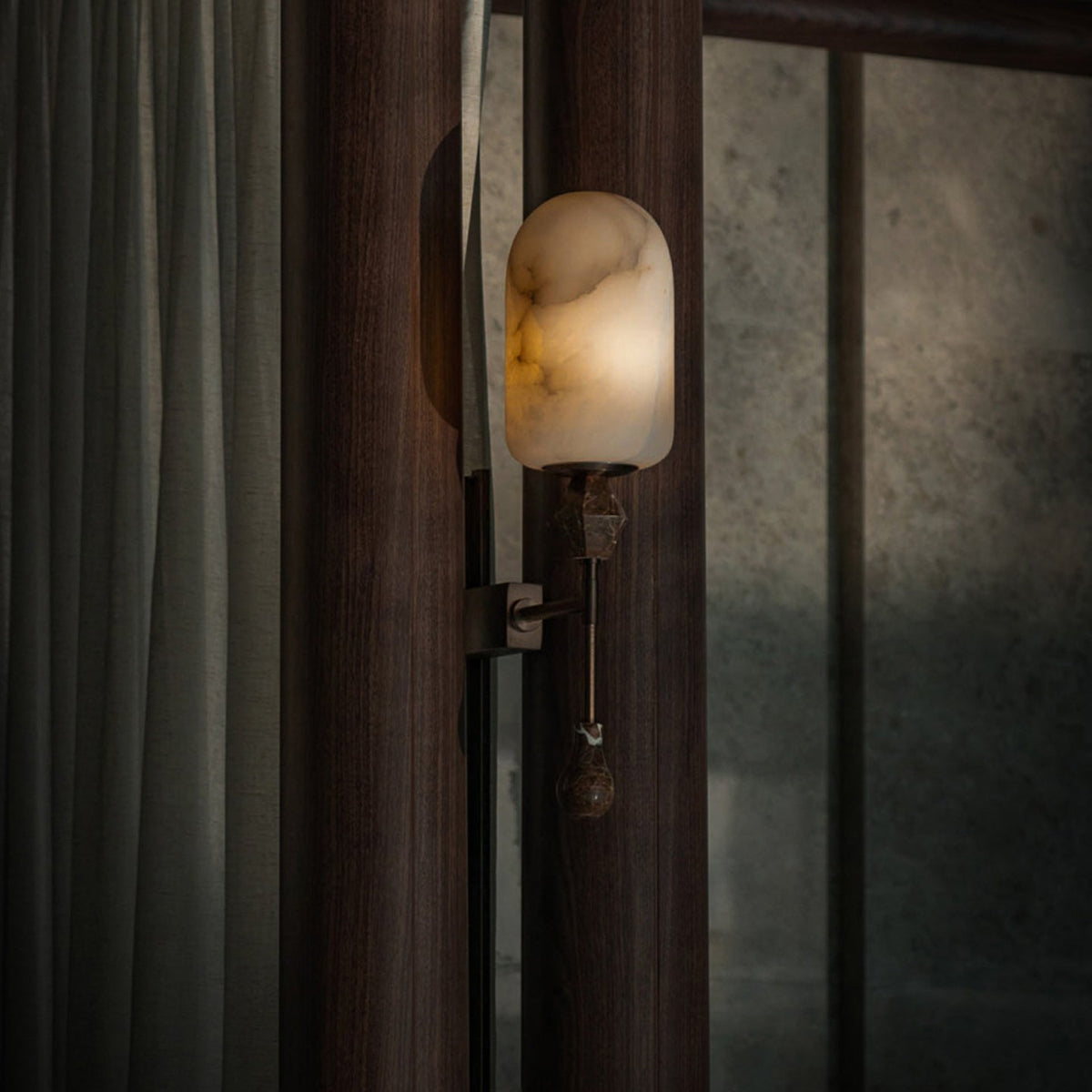 Mila Vintage Alabaster Doppel-Wandleuchte