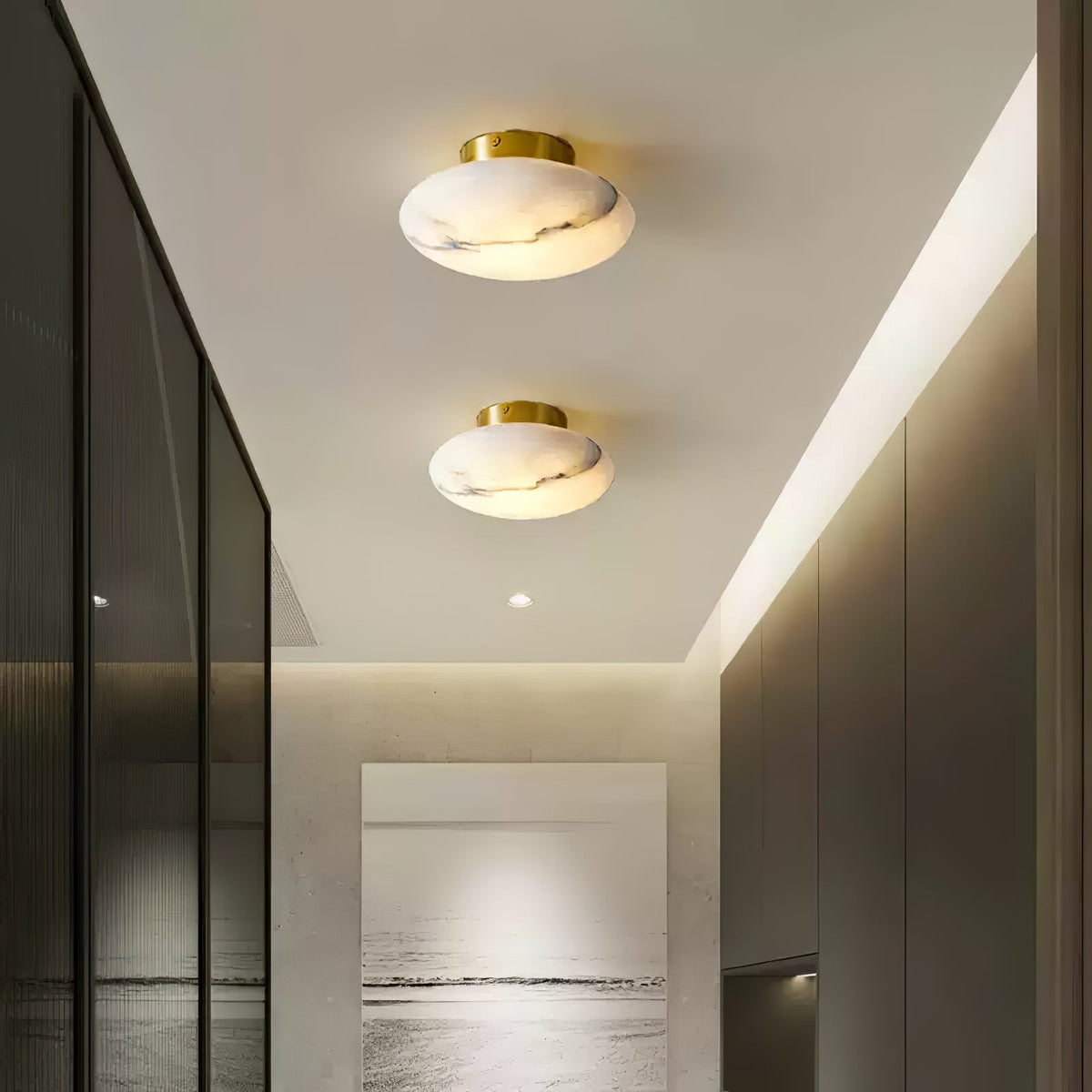 Vanorara Minimalistische Alabaster-flache Deckenleuchte