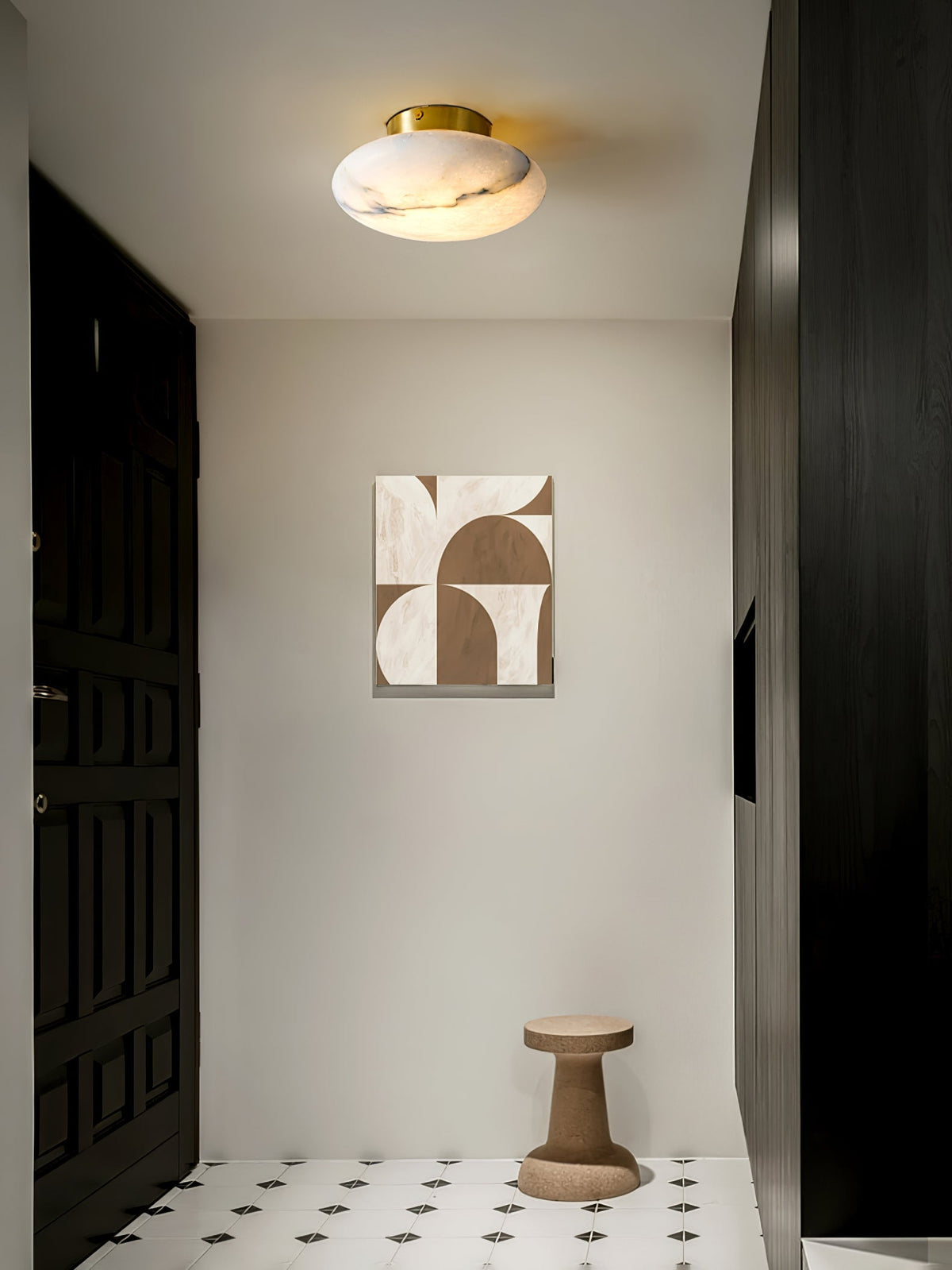 Vanorara Minimalistische Alabaster-flache Deckenleuchte