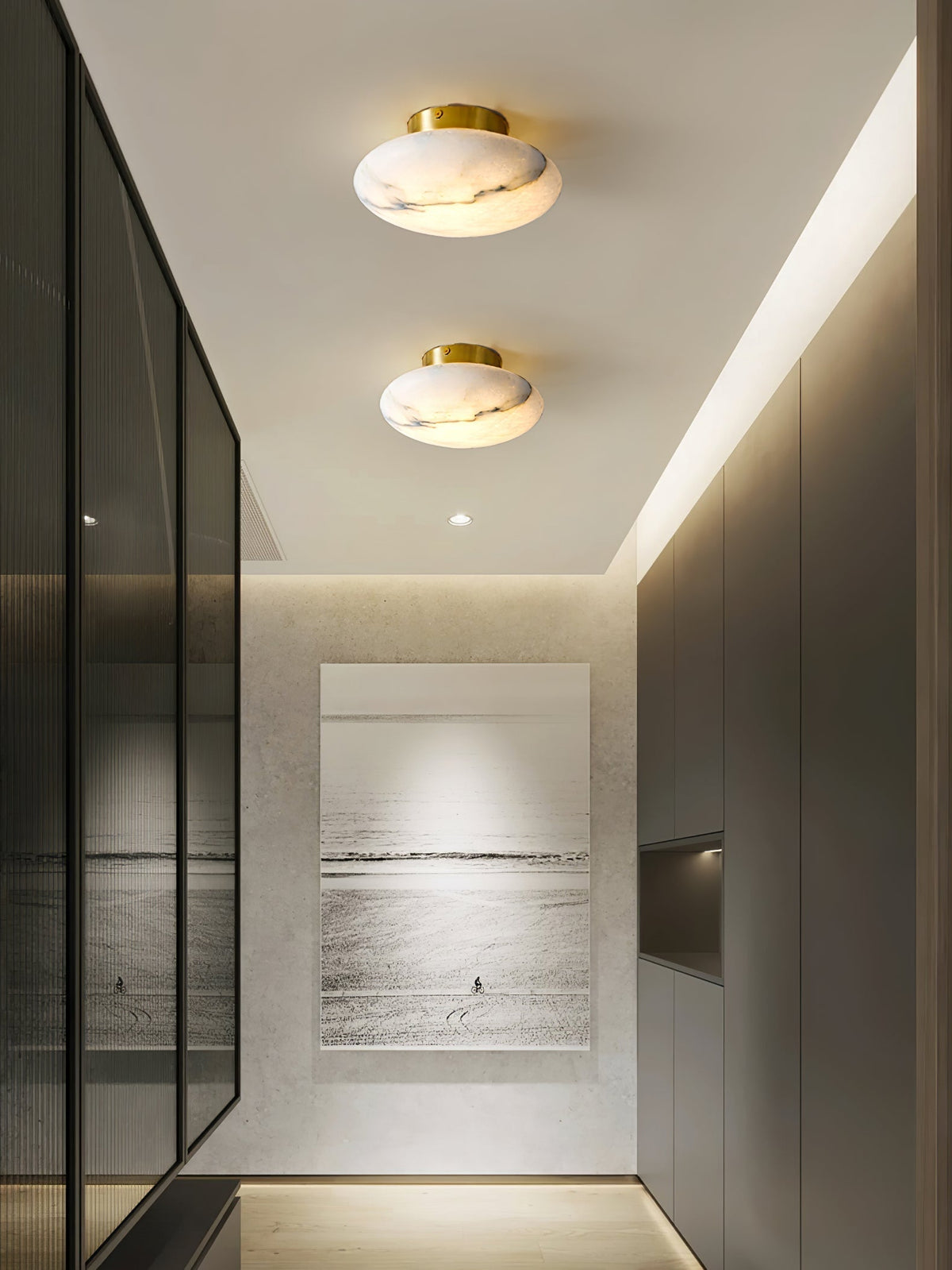 Vanorara Minimalistische Alabaster-flache Deckenleuchte