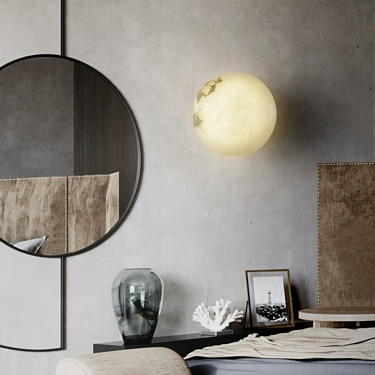 Vanorara Minimalistische Alabaster-flache Deckenleuchte