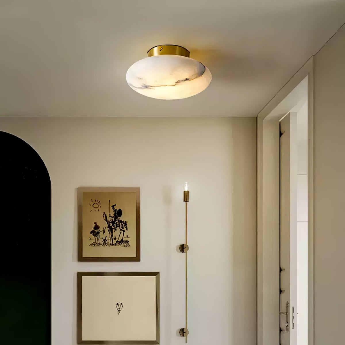 Vanorara Minimalistische Alabaster-flache Deckenleuchte