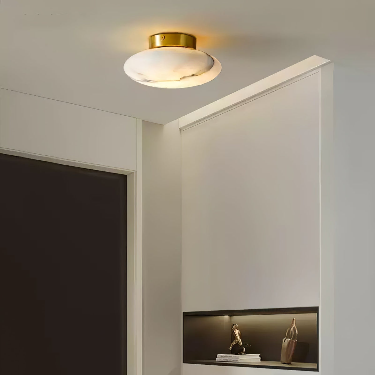Vanorara Minimalistische Alabaster-flache Deckenleuchte