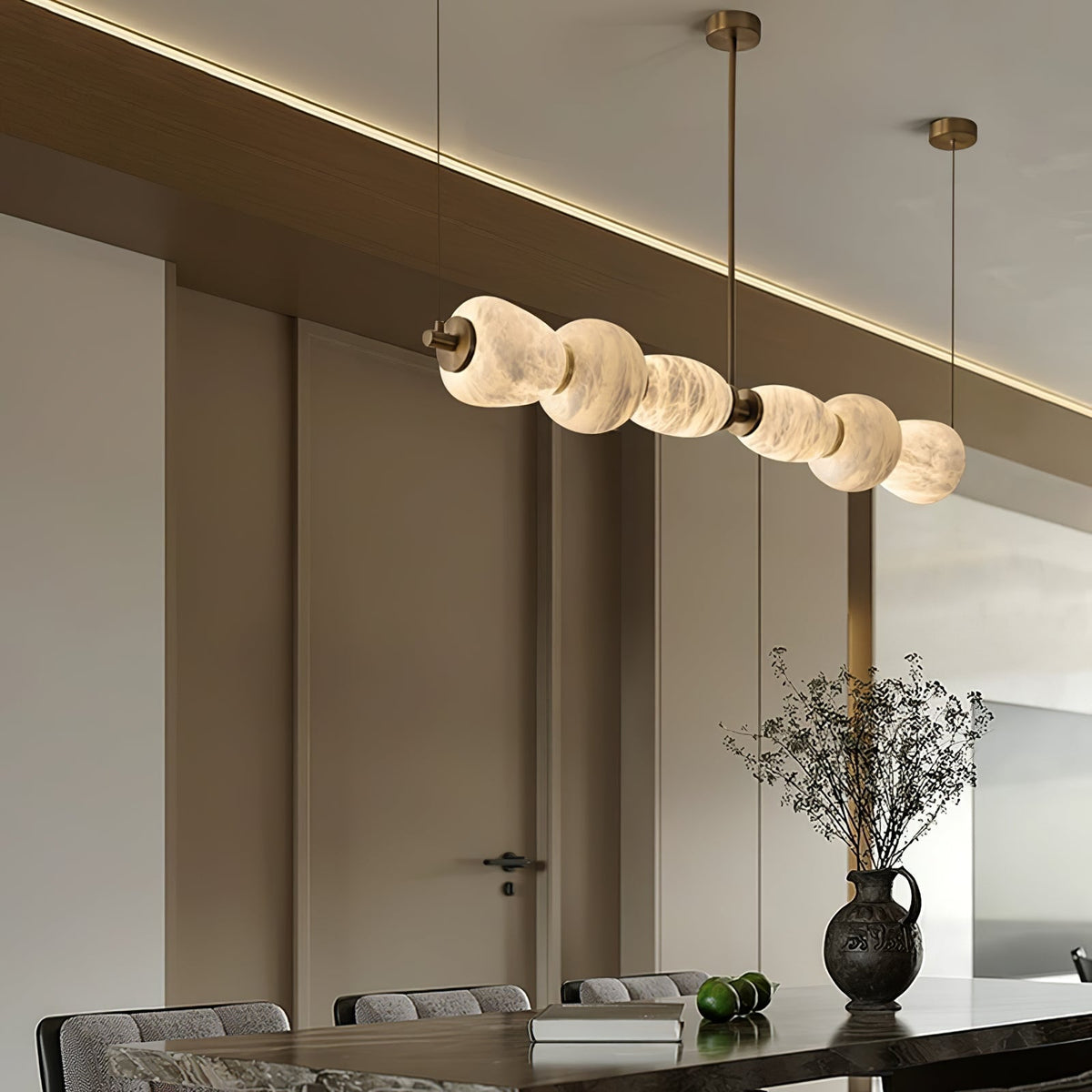Saroa Alabaster Linear Pendelleuchte