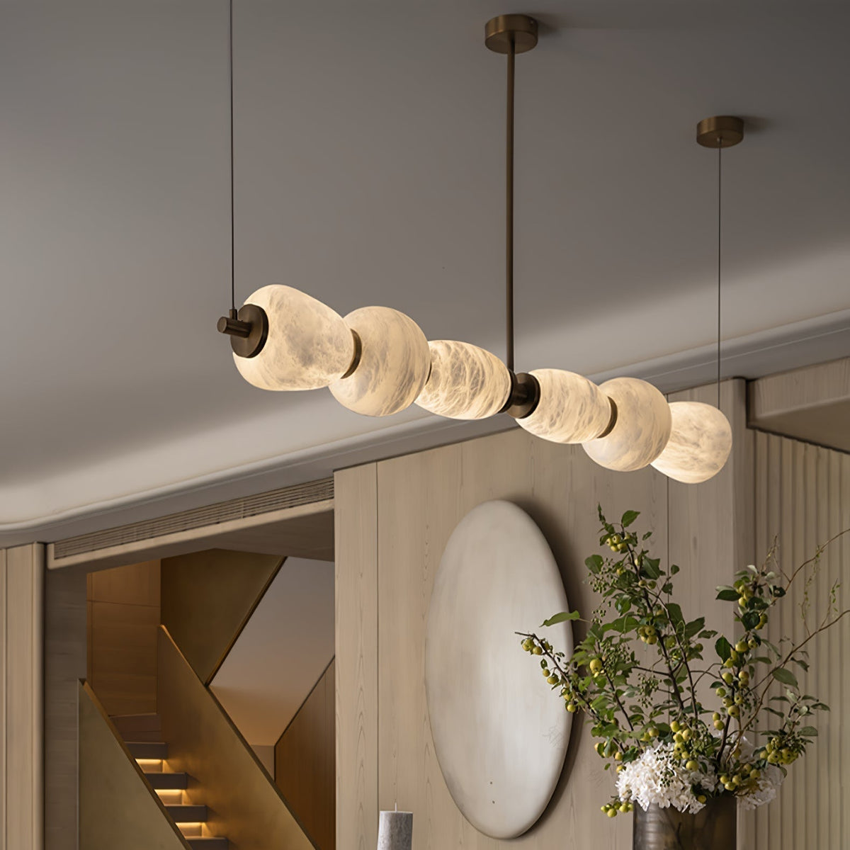 Saroa Alabaster Linear Pendelleuchte
