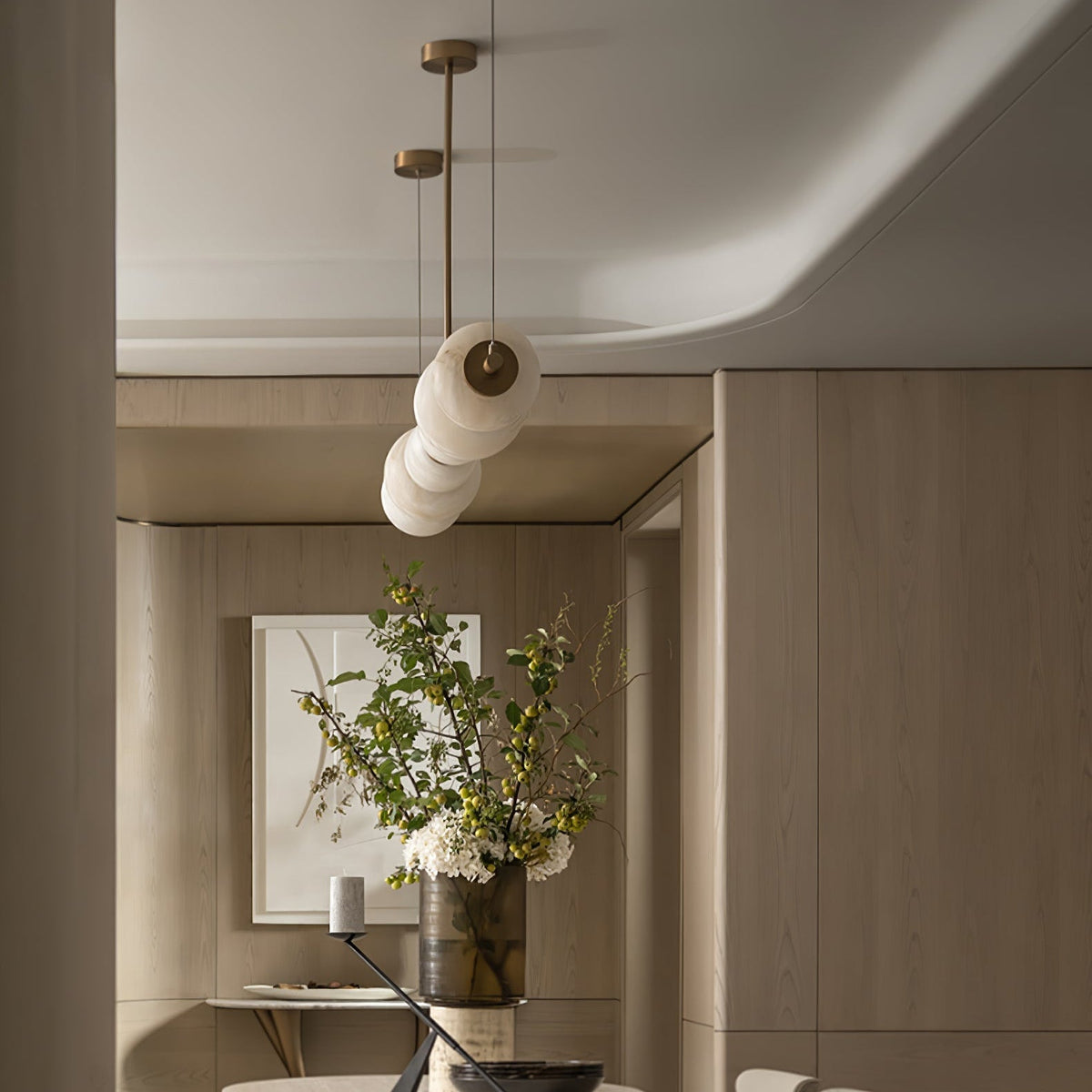 Saroa Alabaster Linear Pendelleuchte