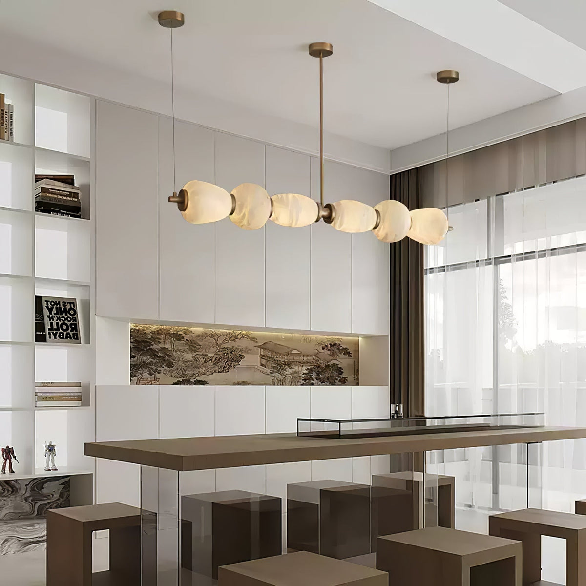 Saroa Alabaster Linear Pendelleuchte