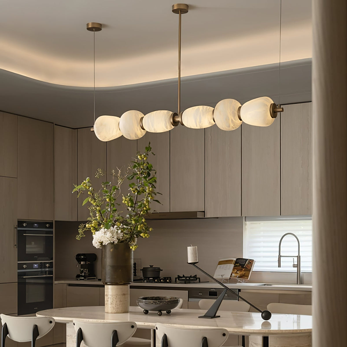 Saroa Alabaster Linear Pendelleuchte