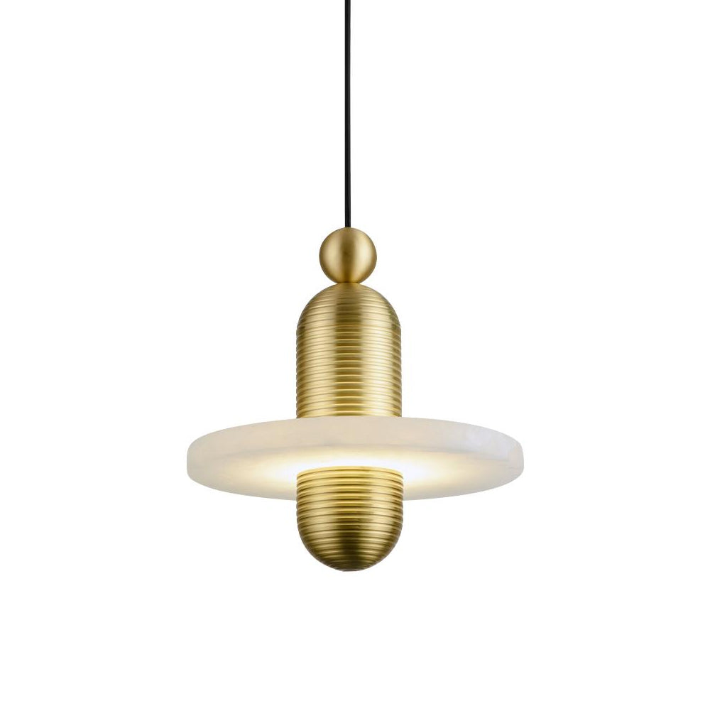 Alabaster Planes Pendelleuchte mit gerilltem Kern futuristisch | Cielum