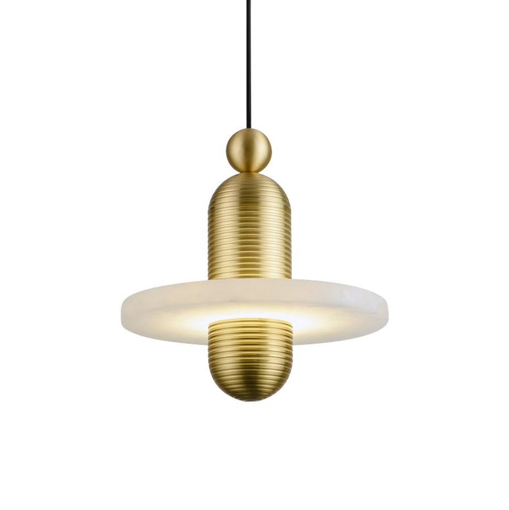 Alabaster Planes Pendelleuchte mit gerilltem Kern futuristisch | Cielum